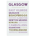 Greater Glasgow tea towel on a white background