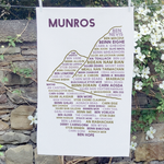 Munros tea towel handing on a washing line outdoors