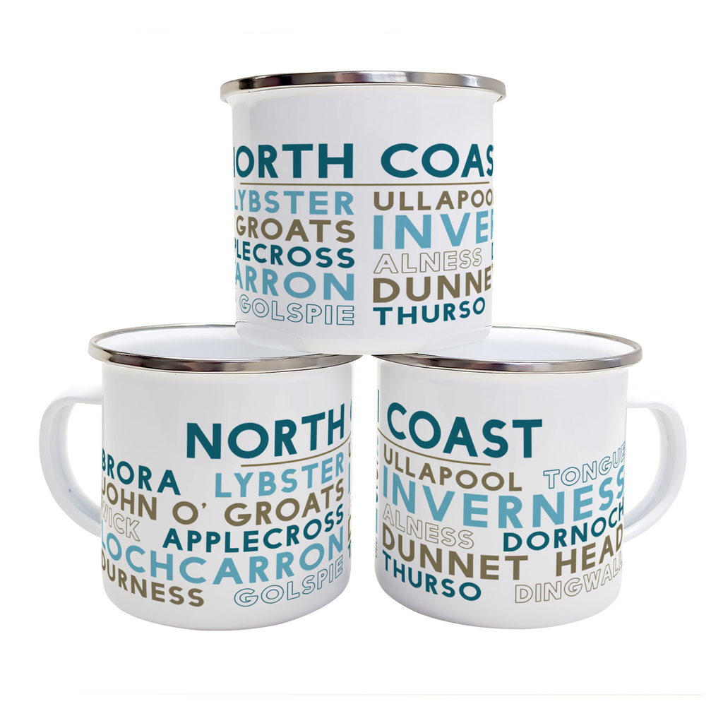 North Coast of Scotland enamel mug