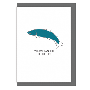 Fishing greetings card you've landed the big one